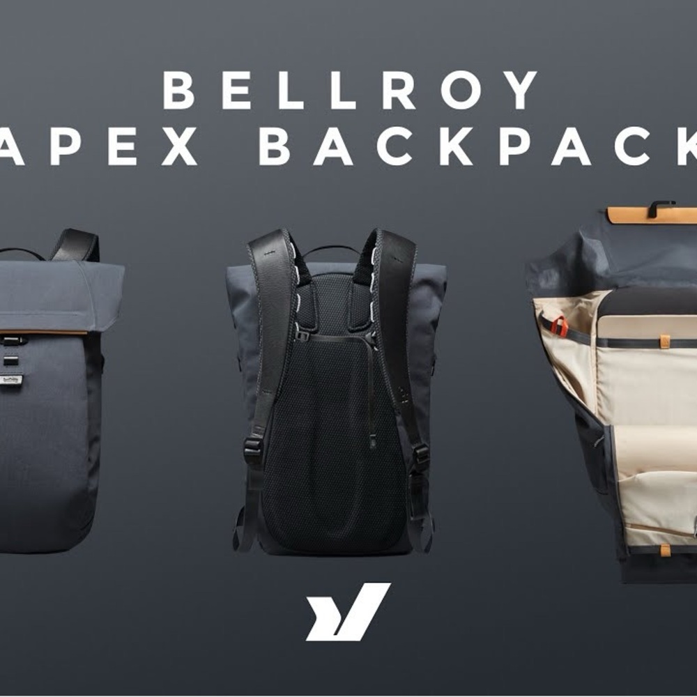 RARE Bellroy Black Apex Backpack | Minimalist Design Water-Resistant | 26L